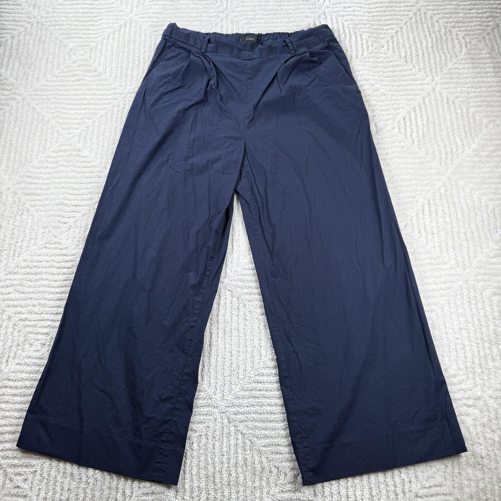 J Crew Pants Womens 6 Tall Poplin Wide Leg Baggy Cropped Casual Dress Work J1024